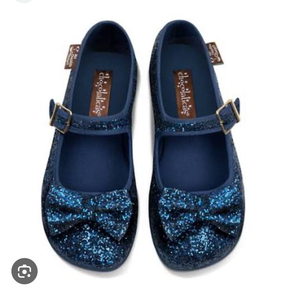 Hot Chocolate Design - navy blue glitter Mary Janes (HCD37)